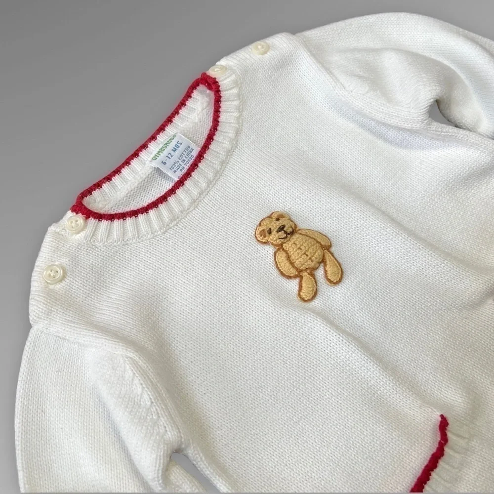 VINTAGE Gymboree Teddy Bear Sweater Romper‎ 6-12 months